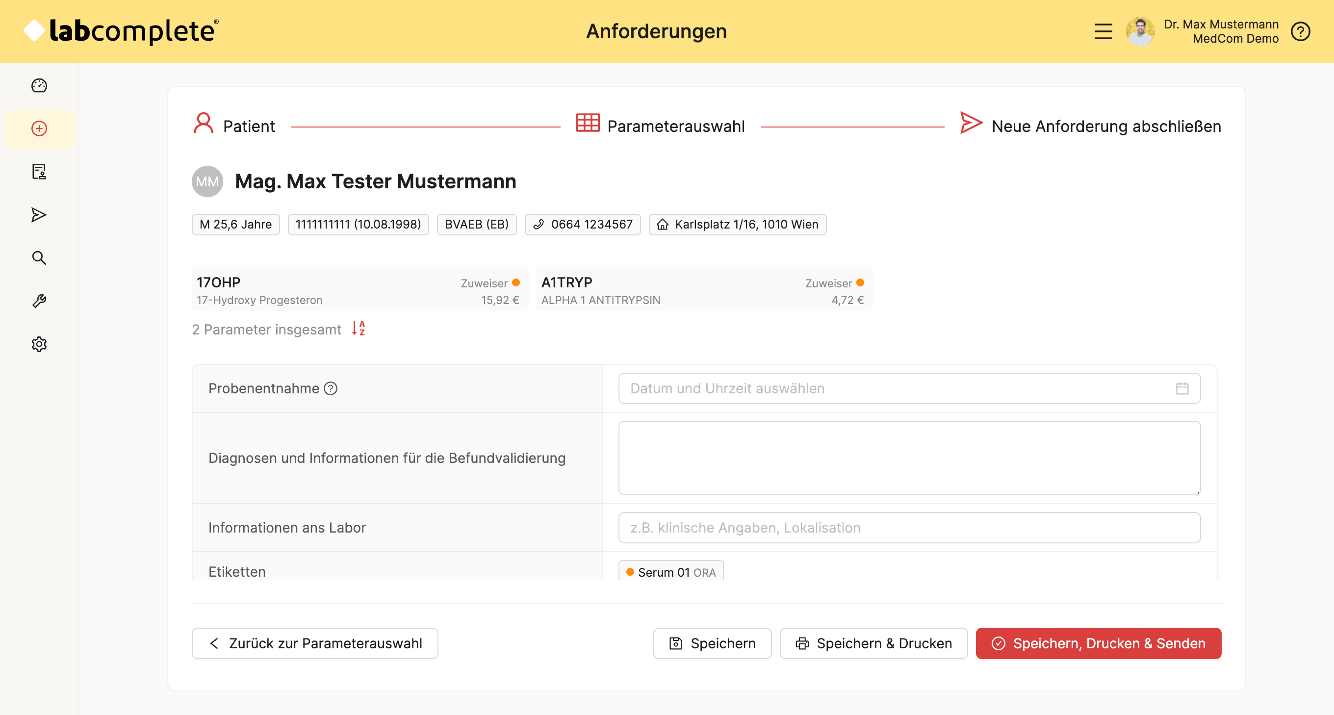 Anforderung abschließen
